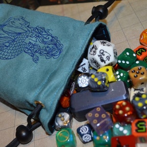 Dice Bag Mermaid Embroidered suede image 3