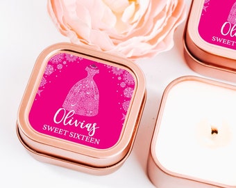 Mr /& Mrs Favors Monogram Candle Favors 12ct Personalized Candles Wedding Rose Gold Square Tin Candle Personalized Bulk Candle Favors