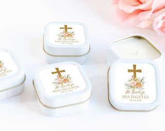 Baptism Candle Favors 12ct Holy Cross Candles, Recuerdos para Bautizo, Baptism Favor Ideas, Cross Candle, First Communion Candle Favor 2.5oz
