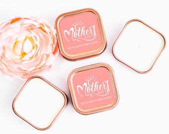 Mothers Day Candle Favors 12ct Gifts for Moms - Co-workers Gift Ideas - Mothers Day Party Favors - Bulk Soy Candles - Custom Candles