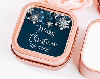 Christmas Candles 12ct Candle Favors, Jingle Bells Candle Favors, Christmas Favor Ideas, Premium Soy Candles, Rose Gold Personalized Candles