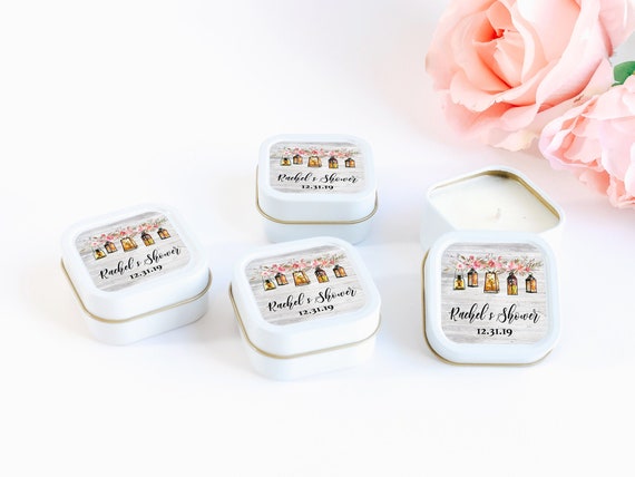 Personalized Wedding Favor Candle 12ct Wedding Favors For Guests Ideas Rustic Favors Rustic Unique Wedding Shower Favors Floral Candles Il_570xn
