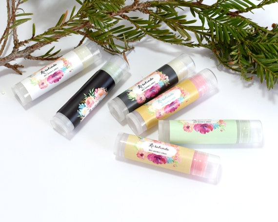 Quinceañera Favors - Sweet 16 Favors - Watercolor Floral Lip Balm Favors - Lip Balm Favors - Birthday Favor - Chapstick Favors - Choose QTY Il_570xn