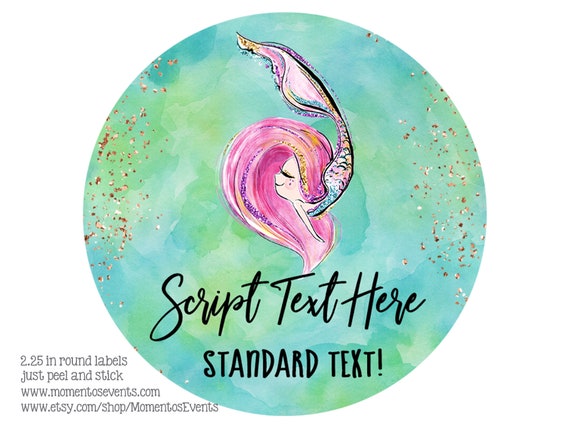 Under the Sea Labels 24ct, Mermaid Party Sticker, Seahorse Labels, Birthday Favor Labels, Baby Shower Stickers, Under the Sea, Round Labels Il_570xn