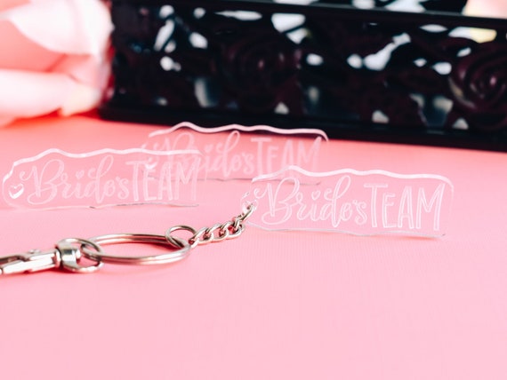 Brides Team Keychain 1ct Team Bride Keychain - Acrylic Bridal Party Keychains - Bridesmaid Gifts - Maid of Honor Keychain - Team Bride Gift Il_570xn