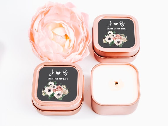 Floral Candles 12ct Personalized Candle Favors - Unique Favors- Wedding Favor Ideas- Bridesmaid Candle Favors Wedding Soy Candle Il_570xn