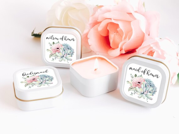 Bridesmaid Candles 12ct Bridal Party Candles - Bridesmaid Gifts - Maid of Honor Candle - Matron of Honor - Mother of the Bride Soy Candle Il_570xn