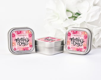 Mothers Day Candles 12ct Custom Candle Gifts Mothers Day Candle Favors Candle Tin Favors Giveaway Ideas Mothers Day Gift Ideas Bulk Candles