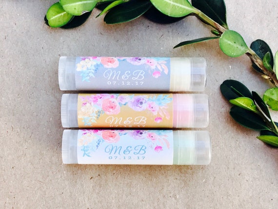 Watercolor Floral Lip Balm Favors - Bridal Shower Lip Balm Favors - Lip Balm Tubes - Party Favors Chapstick - Wedding Chapstick - Pick QTY Il_570xn