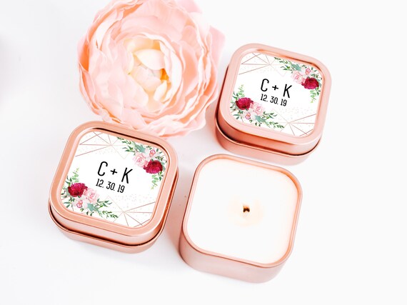 Rose Gold Wedding Favors 12ct Custom Candle Wedding Favors Personalized Wedding Favors Bulk Candle Favors Square Candle Wedding Candle Il_570xn