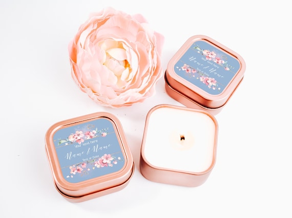 Japanese Cherry Blossom Favors 12ct Cherry Blossom Candle Label - Wedding Candles - Personalized Candle Favors Bulk - Candle Favor - Sakura Il_570xn