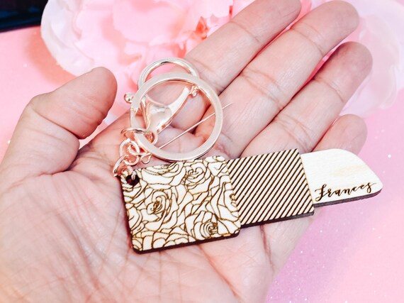 Personalized Keychain - Custom Keychain - Lipstick Keychain - Handmade Keychain - Wood Keychain - Gifts for Women - Best Friend Gifts Ideas Il_570xn