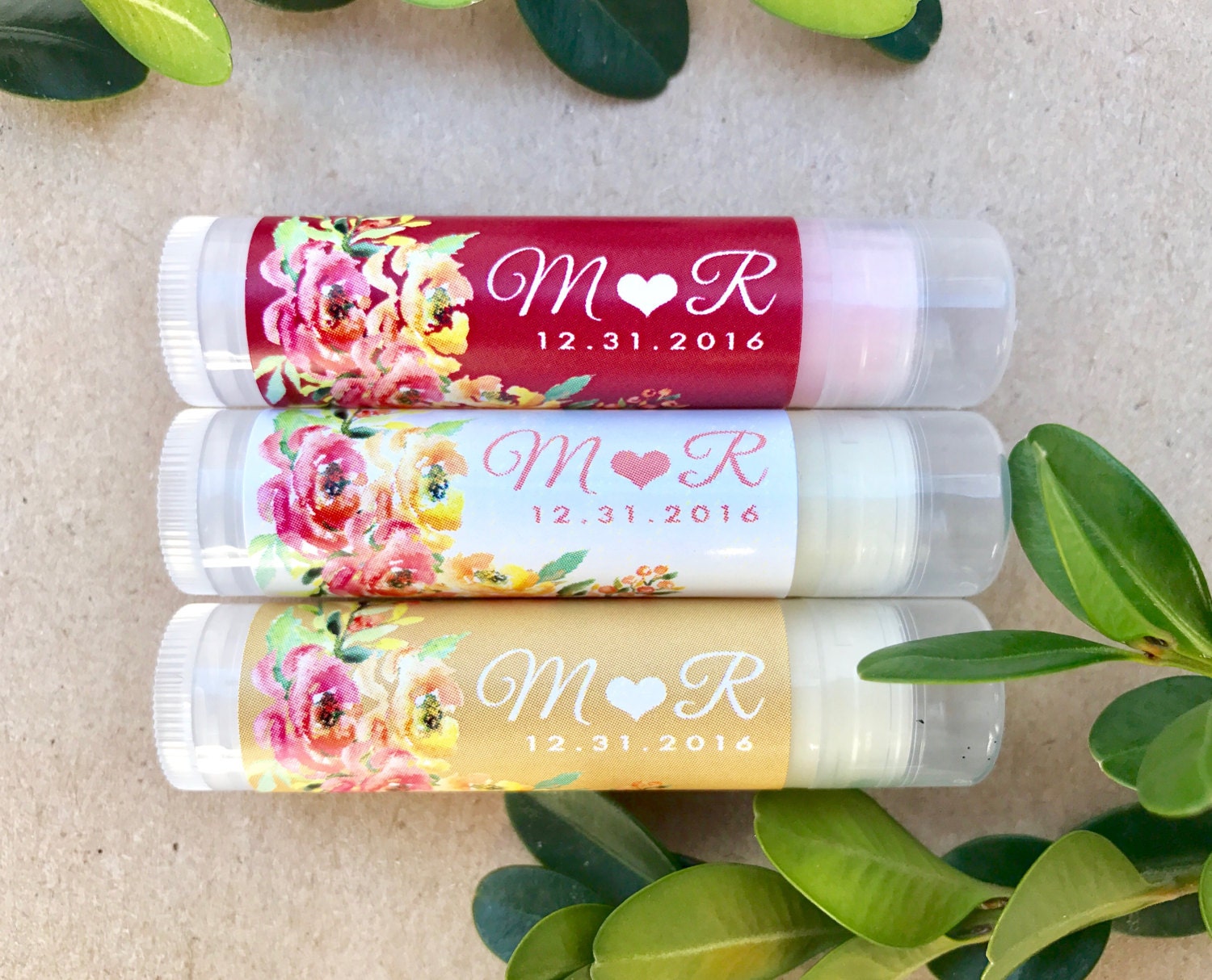 Bridal Shower Chapstick Favors Floral Wedding Lip Balm Etsy