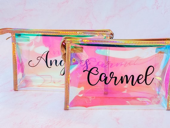 Cosmetic Bag - Personalized Make up Bag - Iridescent Makeup Bag - Personalized Cosmetic Bag - Toiletry Bag -Travel Bag - Bridal Party Gift Il_570xn