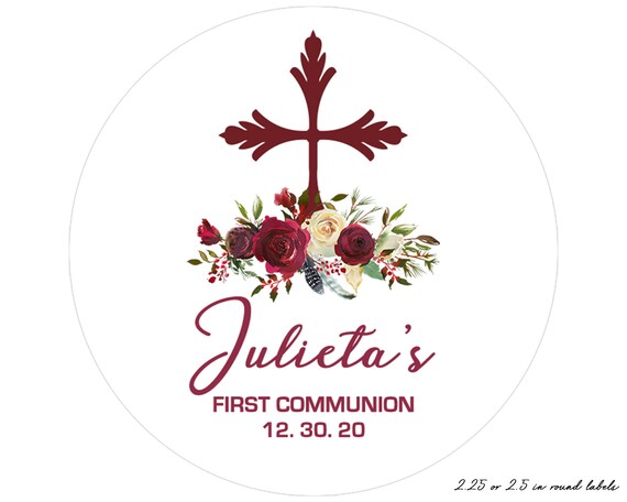 Personalized labels for first communion