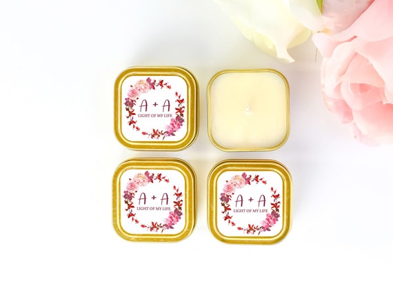 Wreath Candle Favors 12ct Floral Candle Favors, Vintage Wedding Candle Favors, Bridal Shower Favors, Bulk Candle Favors, Anniversary Favors Il_570xn