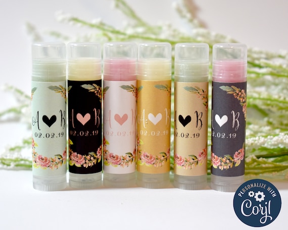 Lip Balm Favors 24+ - Floral Wreath Chapstick Favors - Lip Balm Tubes - Chapstick Favor - Floral Wedding Chapstick Favors - Party Favors Il_570xn