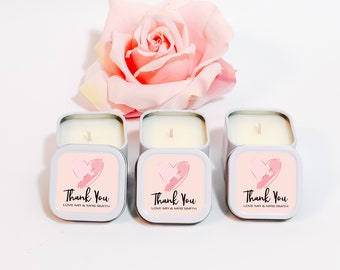 Mr & Mrs Candles 12ct Heart Wedding Candles - Heart Favors - Personalized Wedding Favors - Bulk Candle Favors Soy Candle Custom Candle