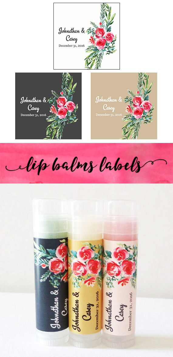 Customizable Lip Balm Labels 30ct - Bridal Shower Lip Balm Labels - Party Favors Chapstick Label - Wedding Chapstick Label ONLY Il_570xn