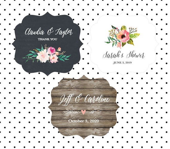 Floral Decorative Labels 24ct Vintage Wedding Sticker, Floral Wedding Label, Bridal Shower Tag, Anniversary Favor Label, Floral EB3020GDN Il_570xn