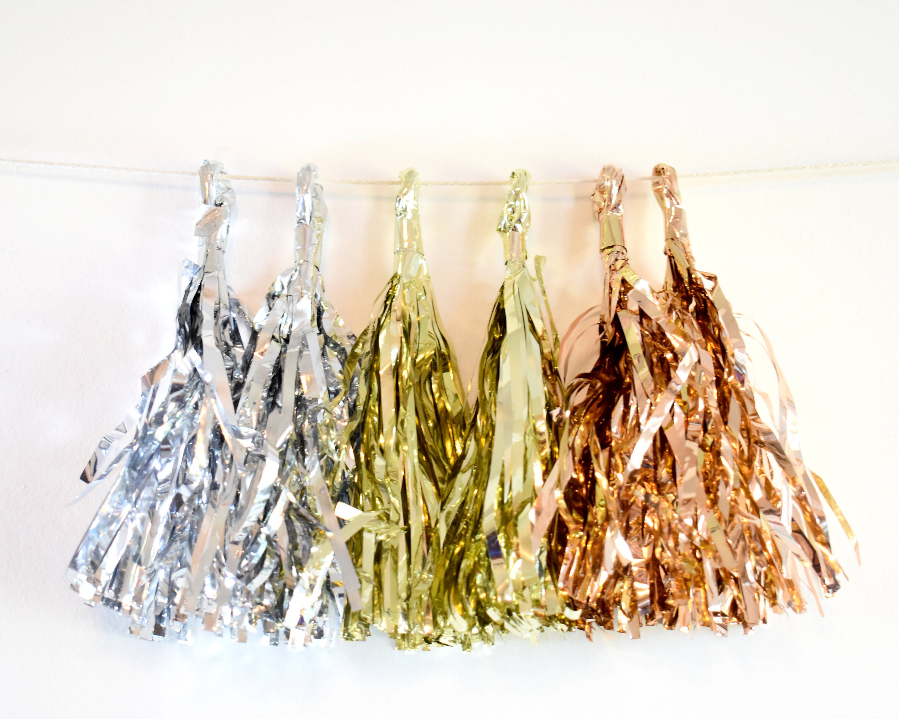 Gold Metallic Mini Tassels 5ct Foil Tassel Garland Metallic Etsy