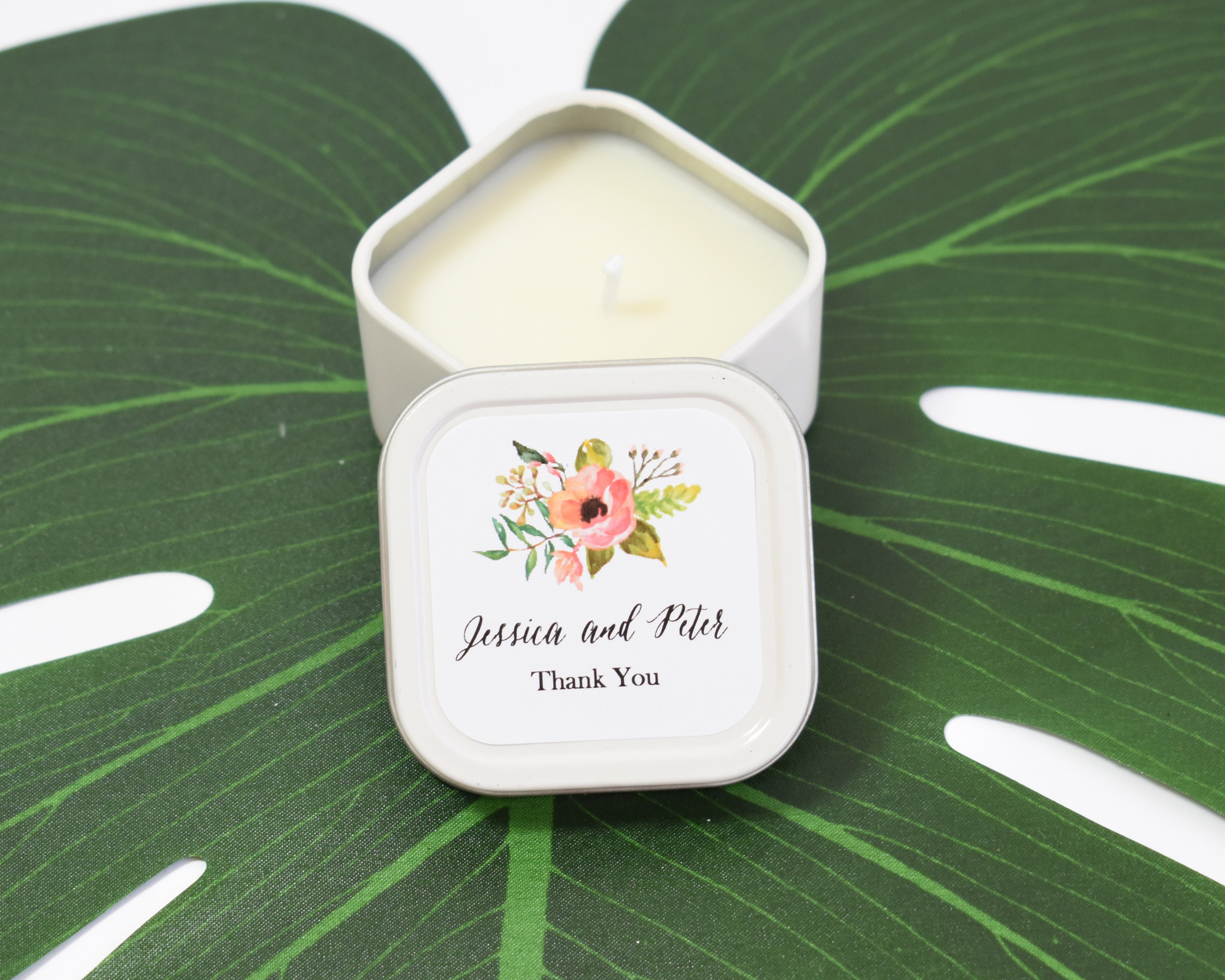 Wedding Candle Favors 24ct Candle Tin Favors Vintage Wedding Etsy