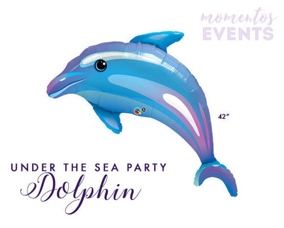 Dolphin Balloon 1ct Under The Sea Party Theme Aquatic Balloons Dolphin Foil Balloon Sea Party Mermaid Birthday Balloon Decor
