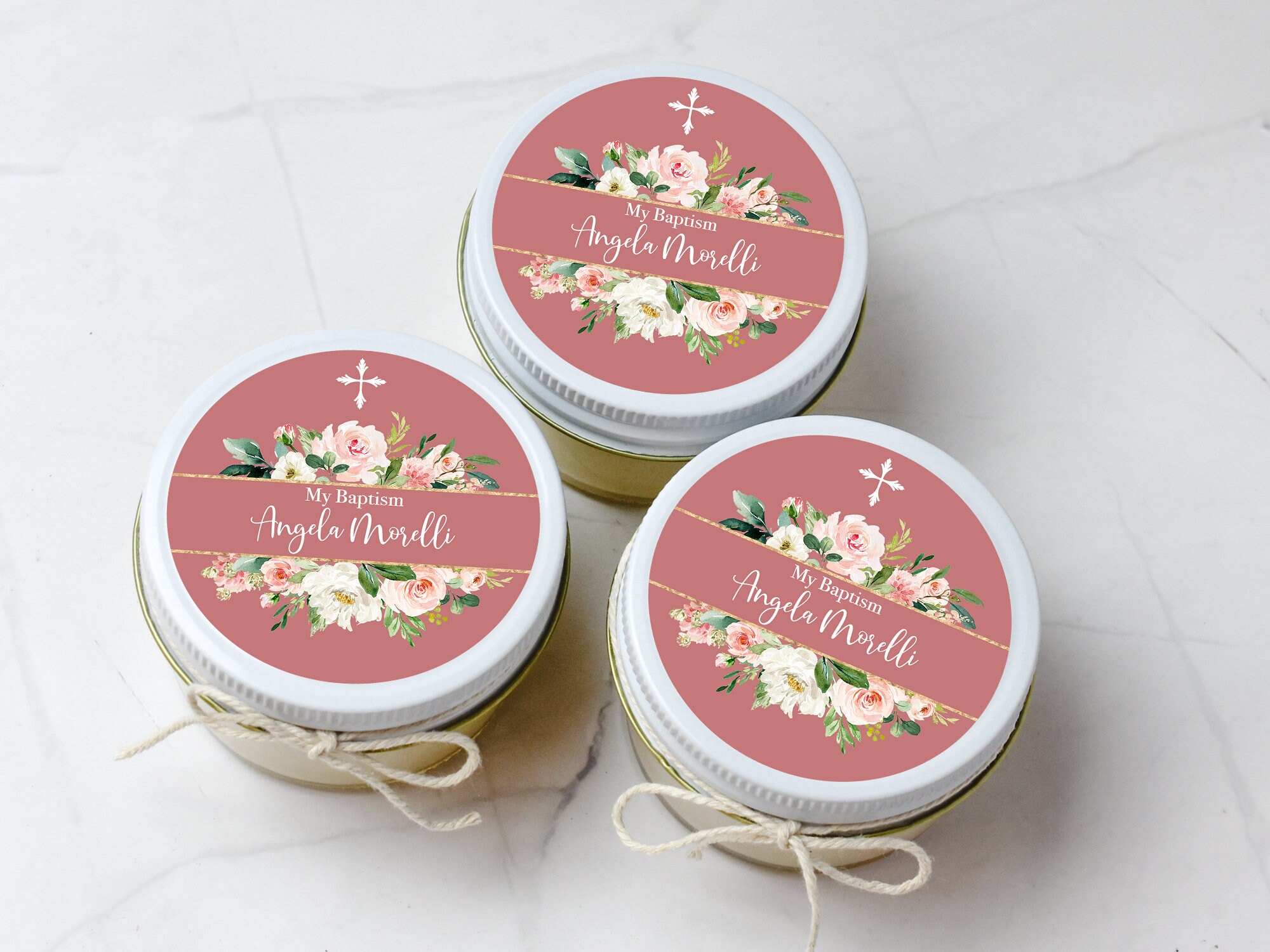 Baptism Favors 12ct Christening Soy Candle Baptism Candle Girl