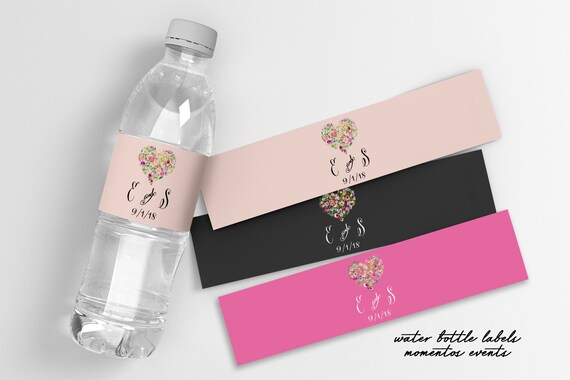 Water Bottle Labels 30ct Rustic Wedding Bottle Sticker, Floral Bottle Label, Bridal Shower Bottle, Anniversary Water Label, Floral Il_570xn