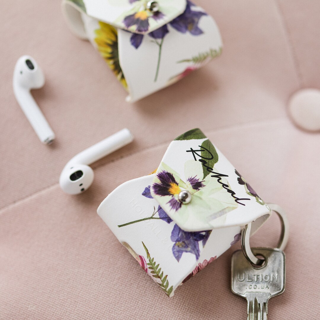 Personalised Pressed Flower AirPod Case With Keyring Etsy