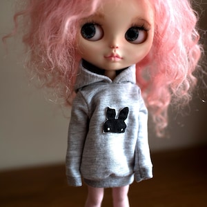 Blythe Puppen Kapuzenpullover - grau