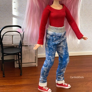 Blythe Doll Blue Jeans, Blythe Doll Cotton Pants, Blythe Doll Clothes, Blythe Doll Fashion, Blythe Doll Clothing, Blythe Doll Outfit