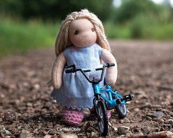 Miniature Waldorf Doll, 5 inch Handmade Organic Cotton Doll, Collector Doll