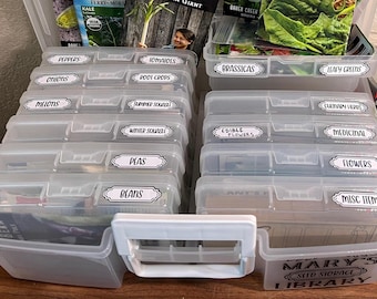 LABLES for Seed Saving Storage Box Case - Organization for Garden Veggies or Flowers, Custom Seed Library Stickers!