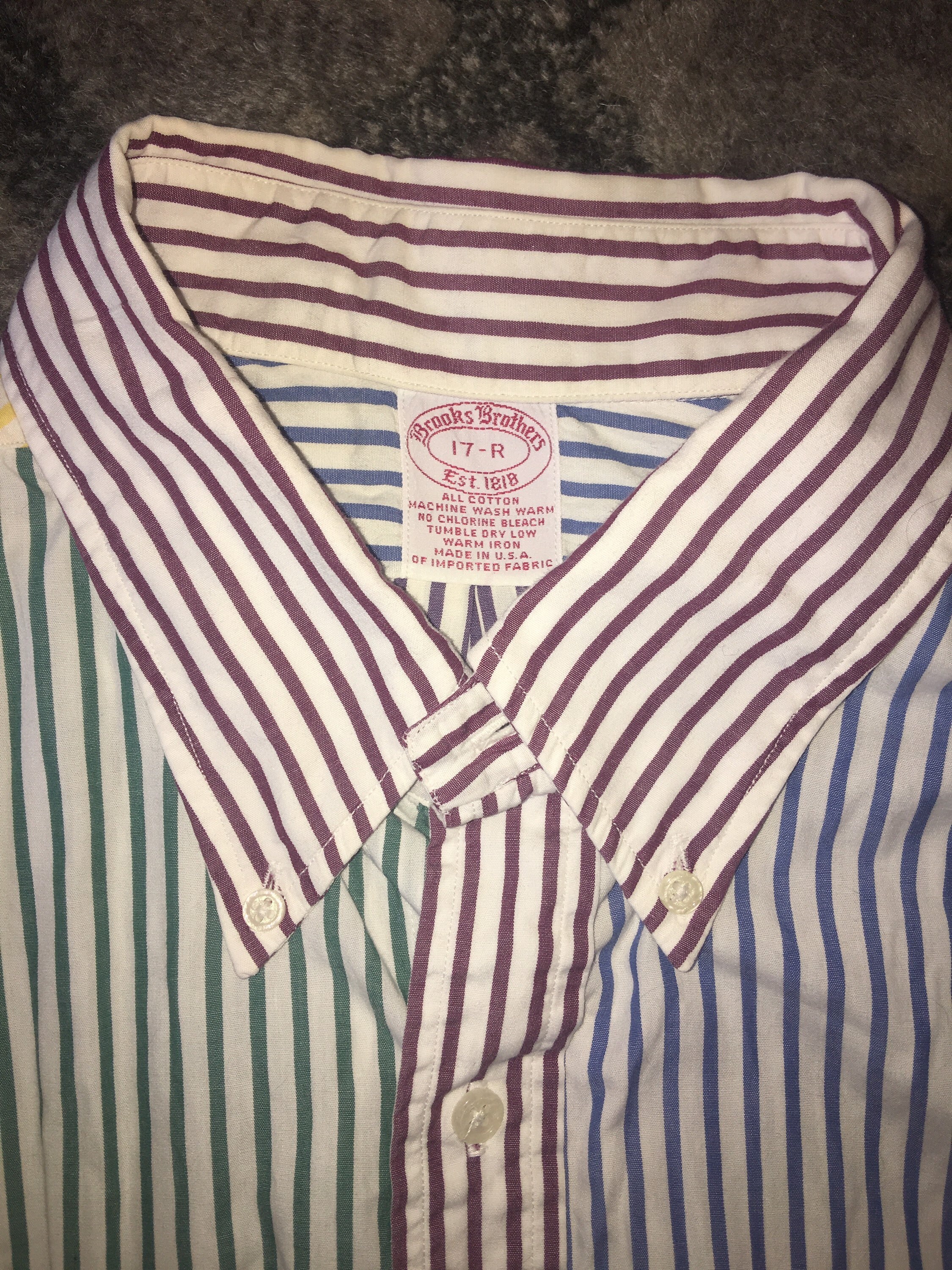 Brooks Brothers Fun Shirt 17R hecho en EE.UU. Etsy