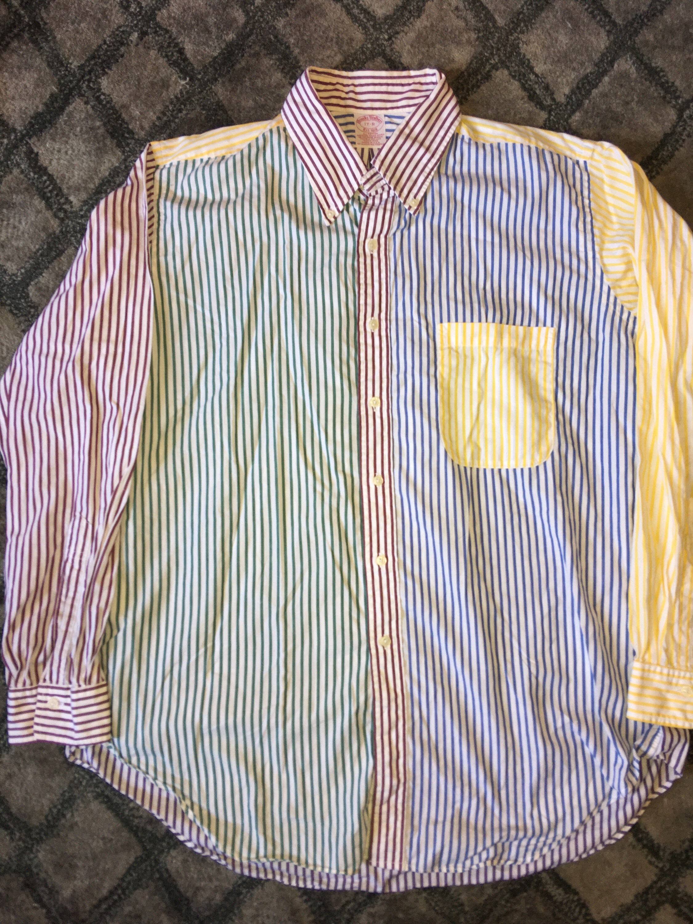 Brooks Brothers Fun Shirt 17R hecho en EE.UU. Etsy