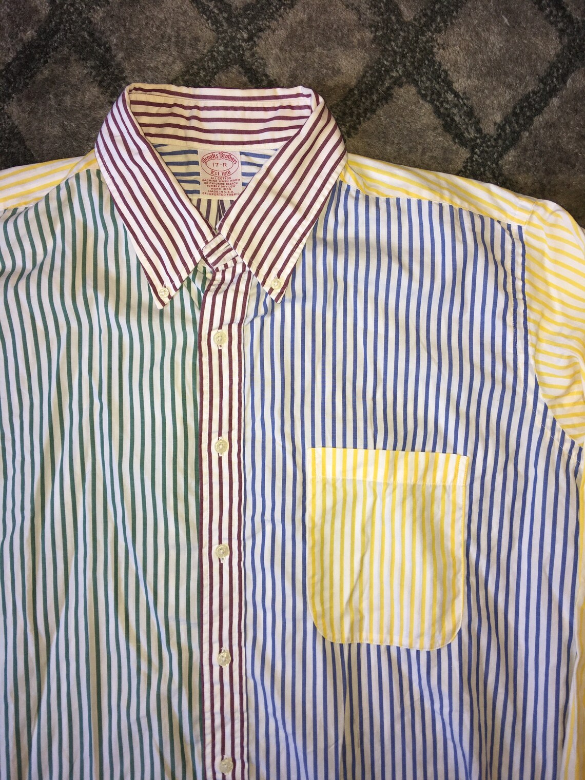 Brooks Brothers Fun Shirt 17R hecho en EE.UU. Etsy