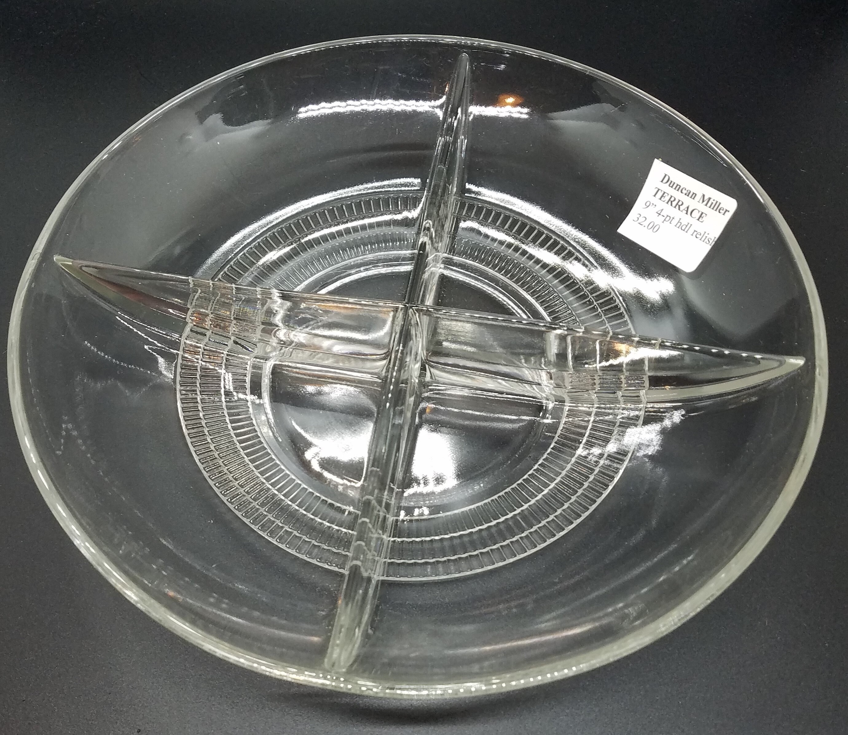 Duncan Miller 4Part Clear Divided Relish Bowl Terrace Stem 111 Etsy.de