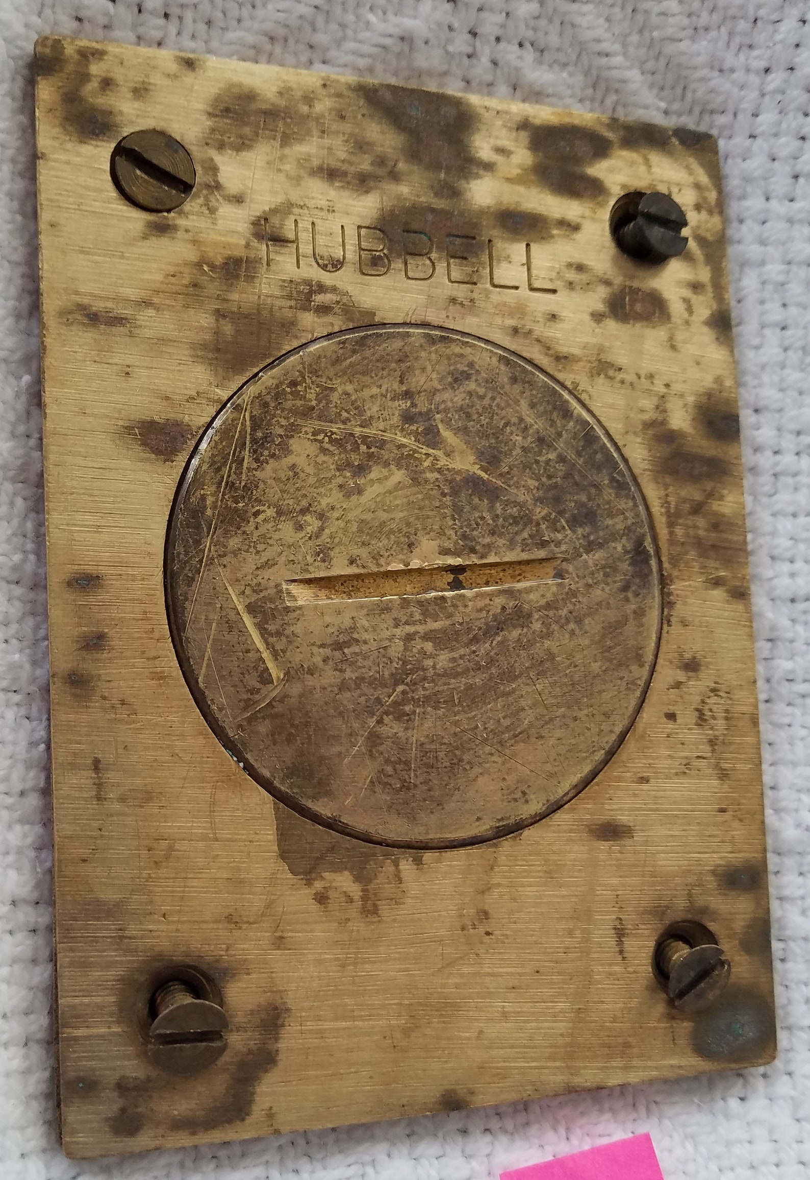 4 Vintage Hubbell Brass Floor Outlet Covers Etsy