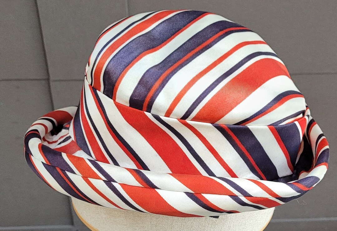 Inahat INA Original of NY Boho Red White and Blue Striped Bowler Hat - Small ...