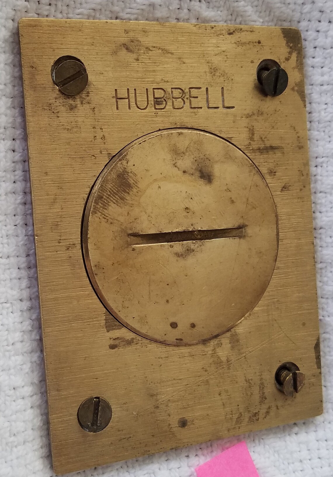 4 Vintage Hubbell Brass Floor Outlet Covers Etsy