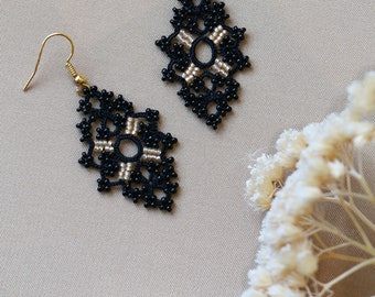 PDF Video tatting tutorial, shuttle weaving pattern and frivolite scheme earrings Coral