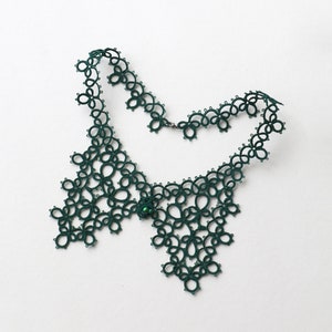 Video and PDF tatting tutorial, shuttle tatting pattern and frivolite scheme collar zdjęcie 3