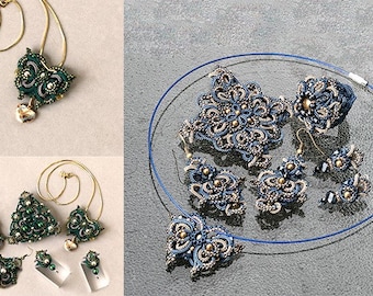 Patroon sieradenset, broche, oorbellen, ring, hanger (pdf-tutorial)