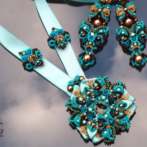 Tutoriel de frivolité PDF, motif de frivolité navette et schéma Set Turquoise image 1