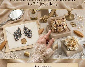 3D Tatting Patterns E-Book Beaded tatting Lace PDF Shuttle Tutorial with Video Lessons
