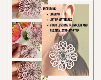 Gerbera Tatting Earrings Pattern (Video & PDF)