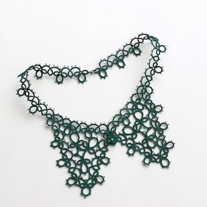 Video and PDF tatting tutorial, shuttle tatting pattern and frivolite scheme collar zdjęcie 1