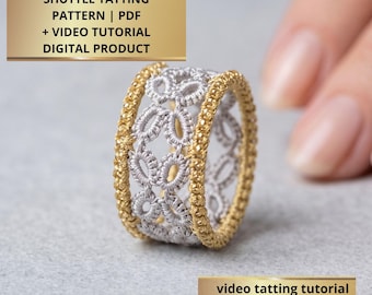 Finger Ring Tatting shuttle VIDEO tutorial, pattern frivolite scheme