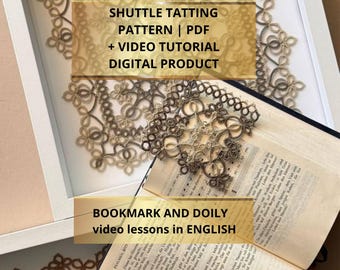 Shuttle Tatting Bookmark & Doily Pattern, Vintage Lace Motif (PDF + Video Tutorial)